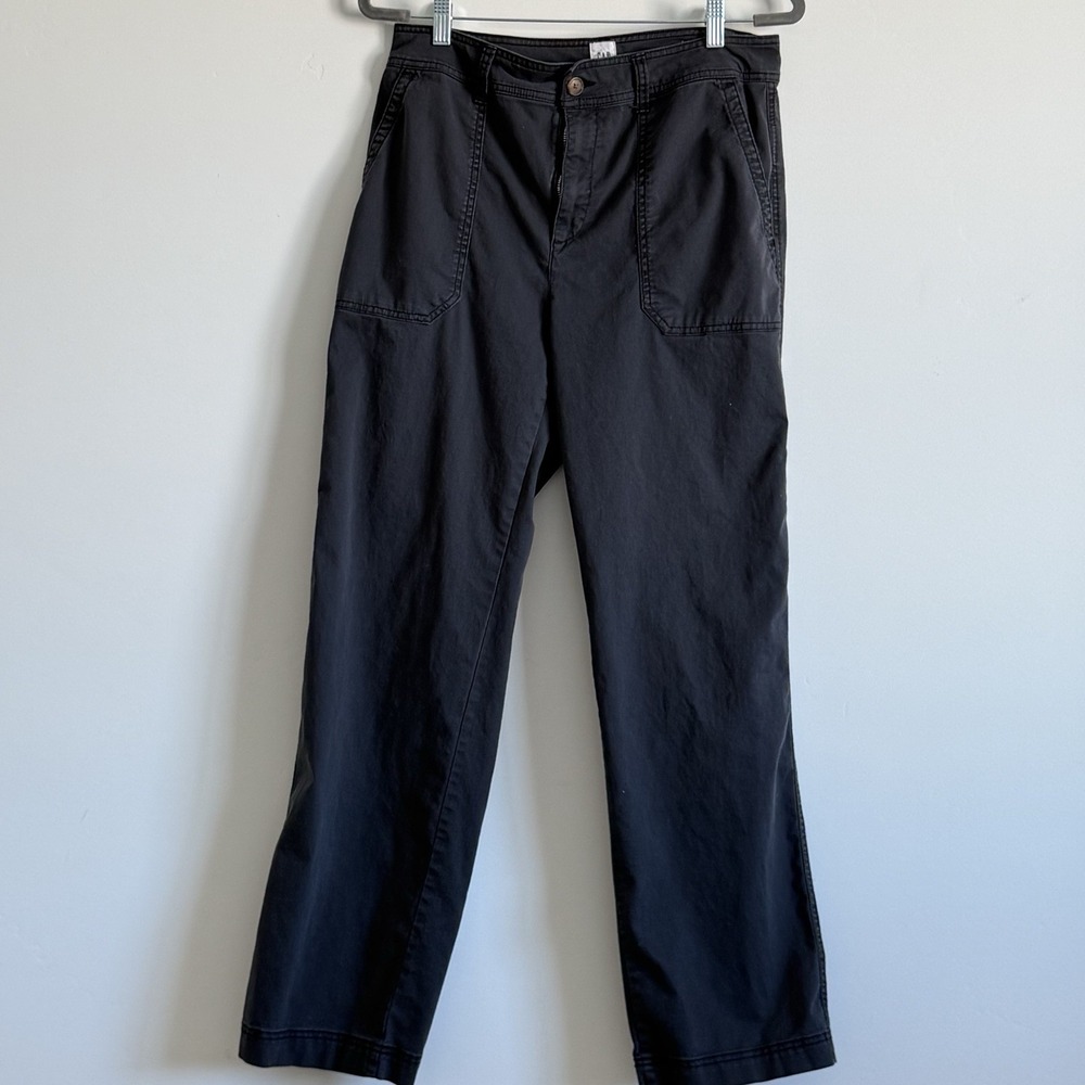 GAP GIRLFRIEND KHAKI Chino Pants 10 Tall Straight Leg Big‎ Pockets Blue Utility